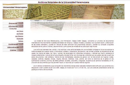 Software Archivos Notariales Xalapa y Orizaba de la Universidad Veracruzana
